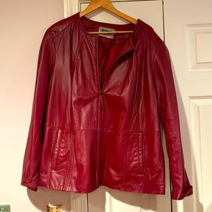 Avenue red leather jacket XL